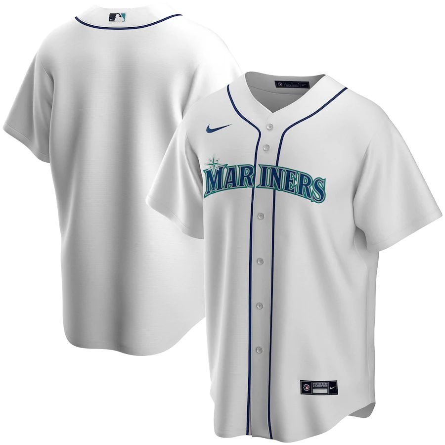 Mens Seattle Mariners Nike White Home Replica Team MLB Jerseys->seattle mariners->MLB Jersey